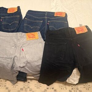 Levi's Jeans Collection - Dark Blue, Light Gray, Black